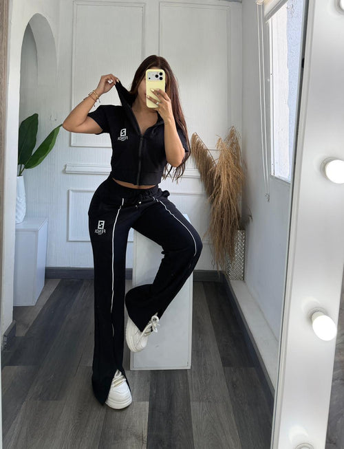 Conjunto Deportivo Dama Fendi Dos Piezas – Pantalón Bota Ancha – Talla Única